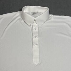 Collars and Co Dress Collar Polo Shirt Mens Large Soft Collar White Stretch NWOT